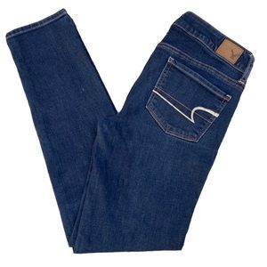 American Eagle Outfitters Jeans Super Stretch Skinny Mid-rise, Dark Wash